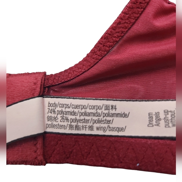 ♦VICTORIA'S SECRET Dream Angel Push-up without Padding Bra. Burgundy. Size:32DDD - Picture 10 of 10